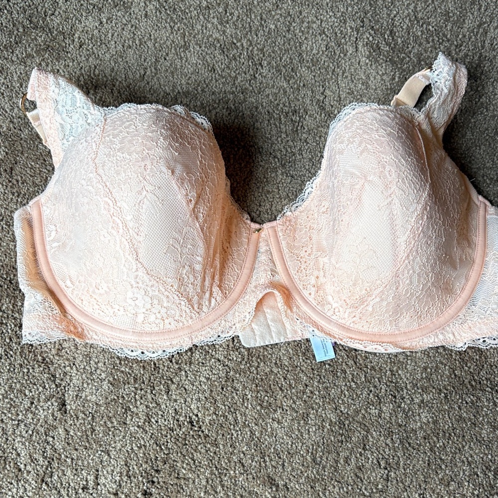 Lace Underwire Bra - Peach